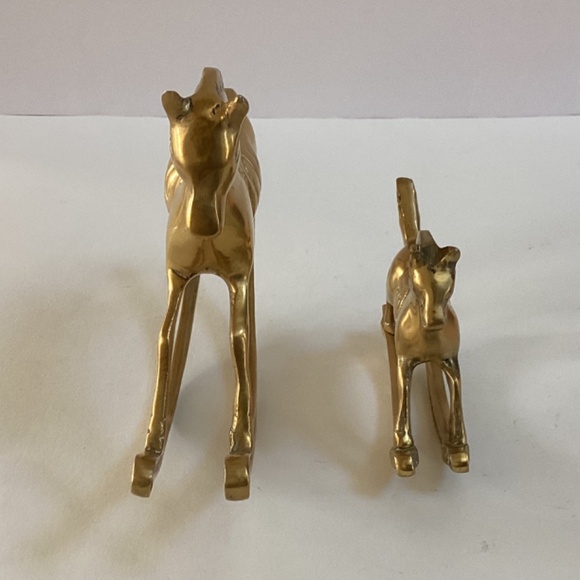 Lot Of 2 Vintage Solid Brass Rocking Horse Figurine Equestrian Home Decor MCM - Picture 7 of 10